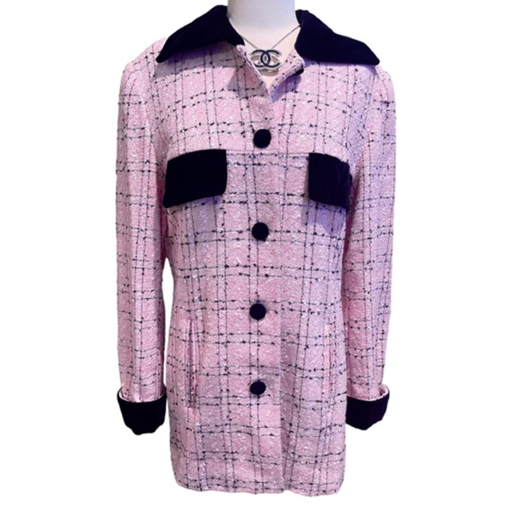 ✨Stunning PRESTIGE Elegance Paris Pink Wool Boucle Tweed Jacket Coat Blazer - Picture 12 of 16
